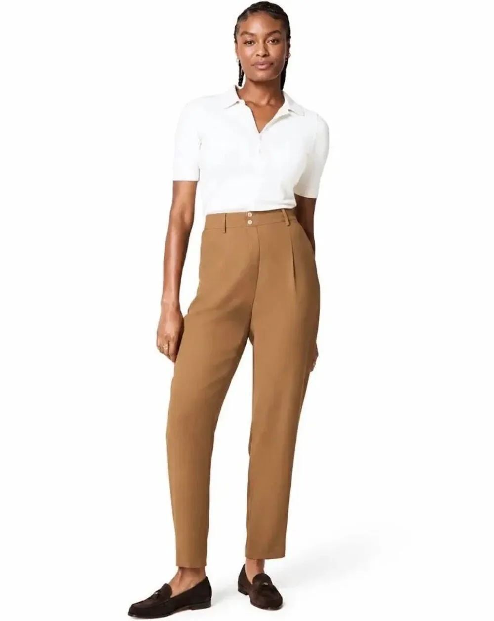 ✨SPANX® Carefree Crepe Tapered Ankle Camel Sz XL Pants✨